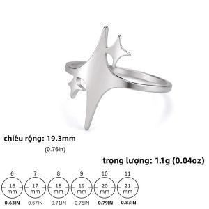 Nhẫn Ngôi Sao Năm Cánh Thanh Lịch Dành Cho Nữ Bằng Thép Không Gỉ Phụ Kiện Thời Trang Dành Cho Cặp Đôi Món Quà Trang Sức