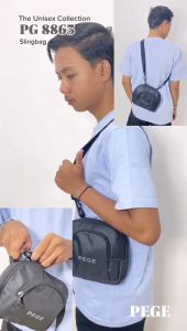 Tas Selempang Pria Polos Hitam Slingbag Mini Korea Style Slempang Cowok Murah - PG - 8863