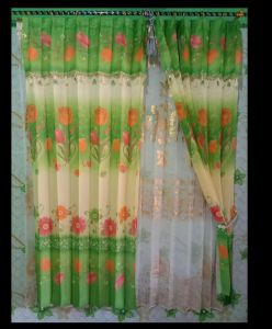 Gorden Ami Motif Bunga Gorden Plisket Korden Pintu dan Jendela