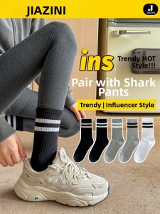 JIAZINI | Long Socks for Yoga and Running in Black for Fall and Winter