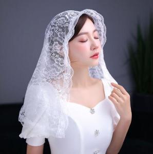 Spanish Style Lace Traditional Vintage Mantilla Veil Latin Mass Head Covering Scarf for Catholic Church Chapel Arc Shape Muslim Latin headscarf