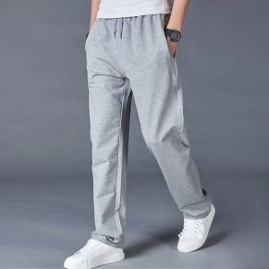 Spring Autumn Cotton Sports Pants Mens Straight Leg Casual Loose Elastic plus Size All-Match Sweatpants Long Trousers