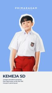 Seragam sekolah baju kemeja putih sd sekolah dasar lengan tangan pendek perempuan laki laki cewek cowok pria wanita putra putri