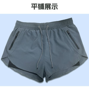 Mens Beach Shorts Quick Dry Double Layer Swimming Trunks Loose Fit Summer Holiday Coast Flat Angle Swimwear Comfortable Size