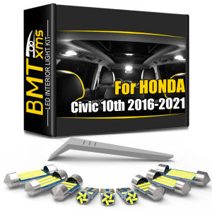 BMTxms 12Pcs LED Bulb Interior Lights Kit For Honda Civic 10th Gen 10 MK10 Sedan Touring Hatchback 2016 2017 2018 2019 2020 2021