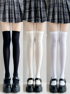 Womens High-Tech Compression Leggings Knee-High Velvet Socks Breathable Shaping Beauty Pure Color Four Seasons Wear