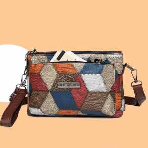 กระเป๋าสะพายข้างหนังแท้สำหรับคุณแม่ กระเป๋าสะพายข้างแบบสะพายไหล่เดียว กระเป๋าสะพายข้างแบบมีหลายชั้น กระเป๋าสะพายข้างแบบลำลองสำหรับผู้หญิงวัยกลางคน