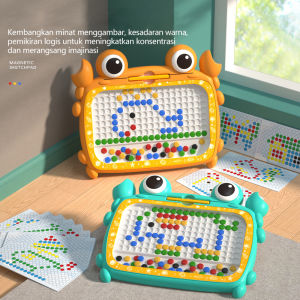 FUNToy Mainan Anak Papan Magnet / Magnetic Board Drawing / Papan Manik Magnet Serbaguna / Mainan Edukasi Kreatifitas / Papan Gambar Motif Kepiting