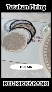 EFHL0746 Tatakan Piring Bulat Bahan Diatomite Alas Makan Motif Estetik Anti Panas Dan Anti Air