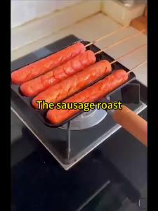 Winnereco เหล็กหล่อหม้อปรุงรสล่วงหน้า Non Stick ไส้กรอกเครื่องมือทำอาหาร Anti Scald BBQ Supply หม้อย่างสุนัขร้อนเบเกอรี่นึ่งเครื่องมือ