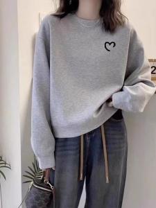 เสื้อแจ็คเก็ตผ้าฝ้ายหลวมสไตล์เกาหลีฤดูใบไม้ร่วงและฤดูหนาวสำหรับผู้หญิง ทรงหลวมสบายๆ คอกลม แขนยาว ปกติ