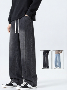 Warrior | American Retro Loose Straight Leg Jeans Men