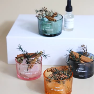 Aroma Diffuser with Healing Crystals & Dried Flowers | No Flame | Aromatherapy Home Decor Gift