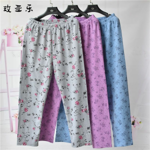 Comfortable Cotton Knitted Wide Leg Casual Pants Loose Fit Ladies Autumn Thermal Trousers Soft Breathable Sleepwear Underwear