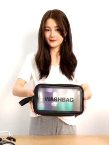 DRHL0594 Tas Kosmetik Transparant Washbag Pouch Besar Travel Make Up Bag Organizer Dompet Kosmetik Toiletry Waterproof