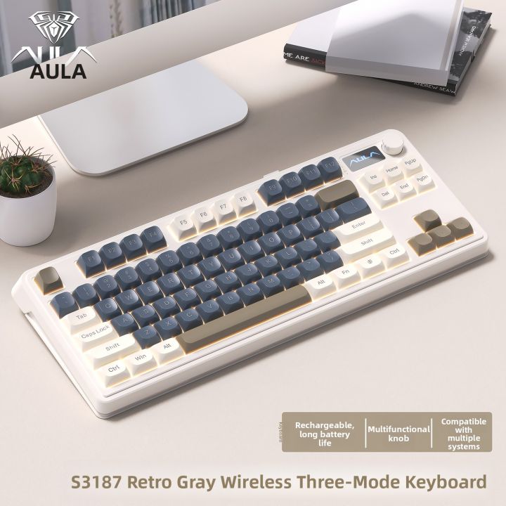 AULA | Wireless RGB Side-Printed Three-Mode Digital Display Game Office ...