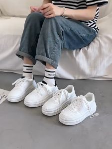 JEIKY Korean White Shoes for Ladies: Stylish & Comfortable Breathable Sneakers