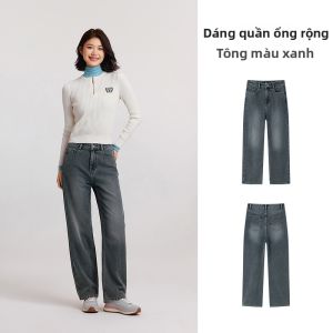 Semir | Quần Jeans Vintage Chất Fleece Rộng Thoáng Dễ Thương