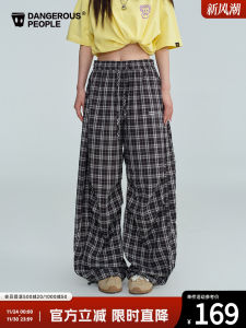 Dangerous People Xue ZhiHuan DSP Plaid Knife Pants Loose Straight Casual Trousers Womens Lazy Paratrooper Pants Fashion Brand