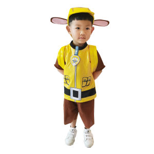 Carnival Paw Patrol Costume For Kids Cosplay Rubble Short Sleeve School Bag Children Birthday Gifts