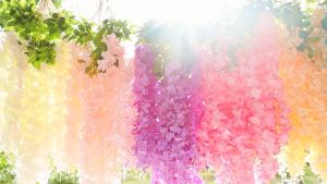 【Fast Delivery】36PCS 110cm/Piece Artificial Fake Wisteria Vine Ratta Hanging Garland Silk Flowers String Home Party Wedding Decor
