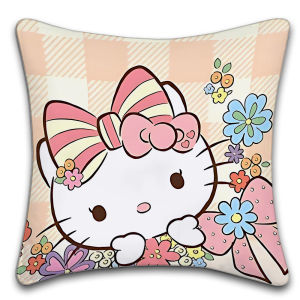 Sanrio | Sanrio HELLO Kitty Pillow Covers Cartoon Sofa Decorative Home Double-sided Printing Short Plush Cushion Cover Christmas Gifts