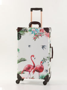 Sarah Face Retro Embroidered Luggage Purple Carry-On Suitcase Cute Womens Trunk 24 Inch Popular Hardshell Travel Bag