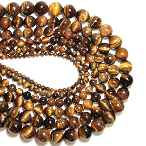 4mm/6mm/8mm/10mm Real Natural Tiger eye Stone Beads For Jewelry Making Brown Smooth Beaded Armbandjes Maken Perles