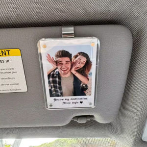 3 Inch Picture Photo Frame Car Visor Photo Clip Auto Interior Decor For Car Driving Keepsake Sun Visor Organizer Couples Gift