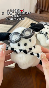 Gantungan Kunci Pilot Pochacco Cute Plush Doll Keychain INS Style Cute Bag Charm Soft Backpack
