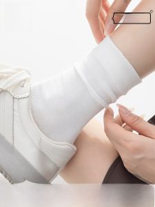 miiow | White Mid-Calf Catwoman Socks For Women No-Show Anti-Bacterial Anti-Ball Cotton Nylon Spandex Blend Comfortable Breathable Socks