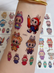 Miếng Dán Hình Xăm Labubu Lâu Trôi Có Thể Giặt Được Chống Thấm Nước Miếng Dán Hình Hoa Tay Hoạt Hình Dành Cho Học Sinh