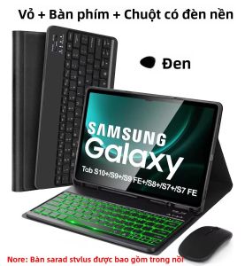 Ốp Lưng Bàn Phím Bluetooth Có Đèn Nền Có Thể Tháo Rời Cho Samsung Galaxy Tab S10 Plus/S9 FE Plus/S9 Plus/S8 Plus/S7 FE/S7 Plus 12.4 Inch