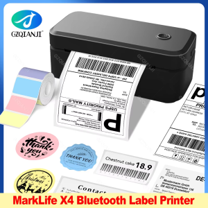 4inch 110mm Marklife X4 Bluetooth Thermal Label Printer Wireless Shipping Express Maker Compatible with iPhone Android Windows