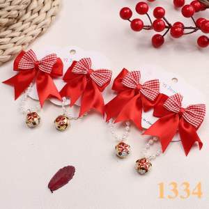 (Ready Stock 现货🇲🇾) New Year Red Color Chinese Style Bowknot Girls Tassels Bell Hairpin Hair Clip 新年款红色中国风蝴蝶结女童流苏铃铛发夹