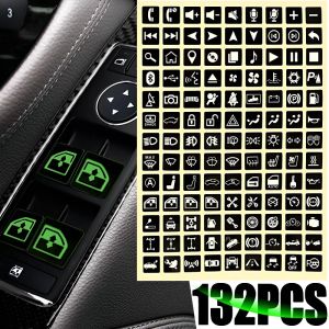 117/132 Sheets Luminous Car Instrument Panel Button Stickers Automobile Rocker Switches Decorative Labels Car Styling Accessories