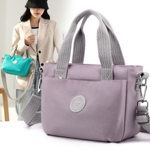 กระเป๋าสะพายไหล่ผ้าไนลอนแฟชั่นสำหรับผู้หญิง กระเป๋าถือแบบสะพายข้างสำหรับเดินทางและไปทำงาน กระเป๋าสะพายข้างแบบสะพายข้างสำหรับเด็กและเยาวชน