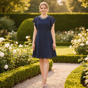 Slim Fit Water Crystal Decorated Dress