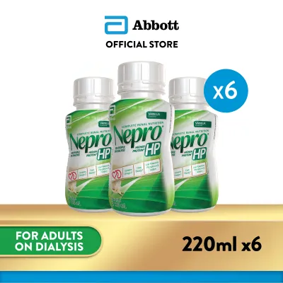 [Bundle of 6] Nepro HP: 1.8kcal/ml Higher Protein Nutrition for Adults on Dialysis - Vanilla 220ml