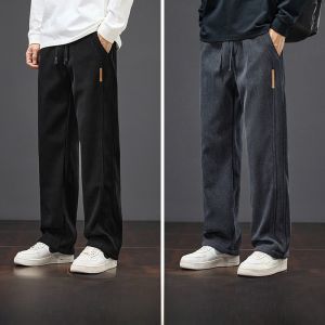 ROMON | Loose Fit Corduroy Mens Casual Pants Straight Leg Sportswear Trousers Workwear Long Trousers Autumn Winter New Style Romon