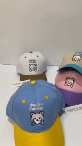 Topi bayi laki laki motif happy funday bear beruang topi anak perempuan lucu kekinian