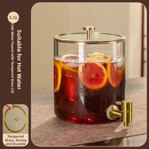 CRISTALGLASS | water 1.5l Heat-Resistant Glass Summer Water Dispenser