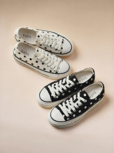 Dotted Pattern Autumn Canvas Plimsolls