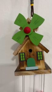 โมบาย กระดิ่งลม 5 ลูก รูปบ้าน กังหันลม เรียกทรัพย์ เสริมฮวงจุ้ย เสียงใส แต่งบ้าน หน้าต่าง ริมระเบียง