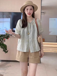 High-quality Tencel-linen Shirt Short Sleeve Loose Summer New Arrivals