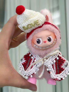 Labubu Mini Version 10cm Christmas Themed Doll Outfit with Scarf Skirt Set Modern Style 1:1 Scale Trendy Doll Clothes