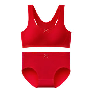 Bộ Đồ Lót Cotton Nguyên Chất Màu Đỏ Cho Bé Gái 12 Tuổi Bộ Đồ Lót Và Quần Lót Phù Hợp Cho Học Sinh Năm 2025 Bao Gồm Áo Vest Cố Định