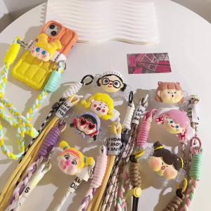 Rosalynng Tali Gantungan HP Strap Hp Lucu Weave Mobile Phone Strap for Cell Phone Hanging Cord Sling Kartun Pendant Universal Cross-body Lanyard hp Lucu Neck Hemp Rope Tali Phone Strap
