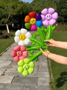 TAIYO Balon Foil Bunga Matahari Tongkat Dekorasi Perlengkapan Pesta Ulang Tahun Daisy Balloon