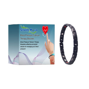 South Moon Blood Pressure Titanium Therapy Bracelet Ionic Bracelet Titanium Bracelet Lightweight And Comfortable Relieve Anxiety Relieve Tension Promote Health Improve Mood Reduce Stress Help Control High Blood Pressure Health Care Product 1pcs
